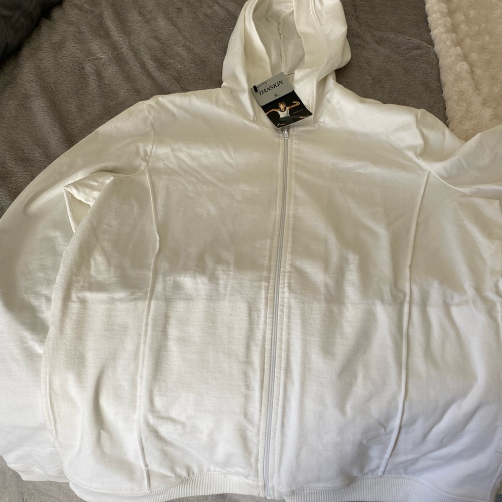White Zip-Up Hoodie